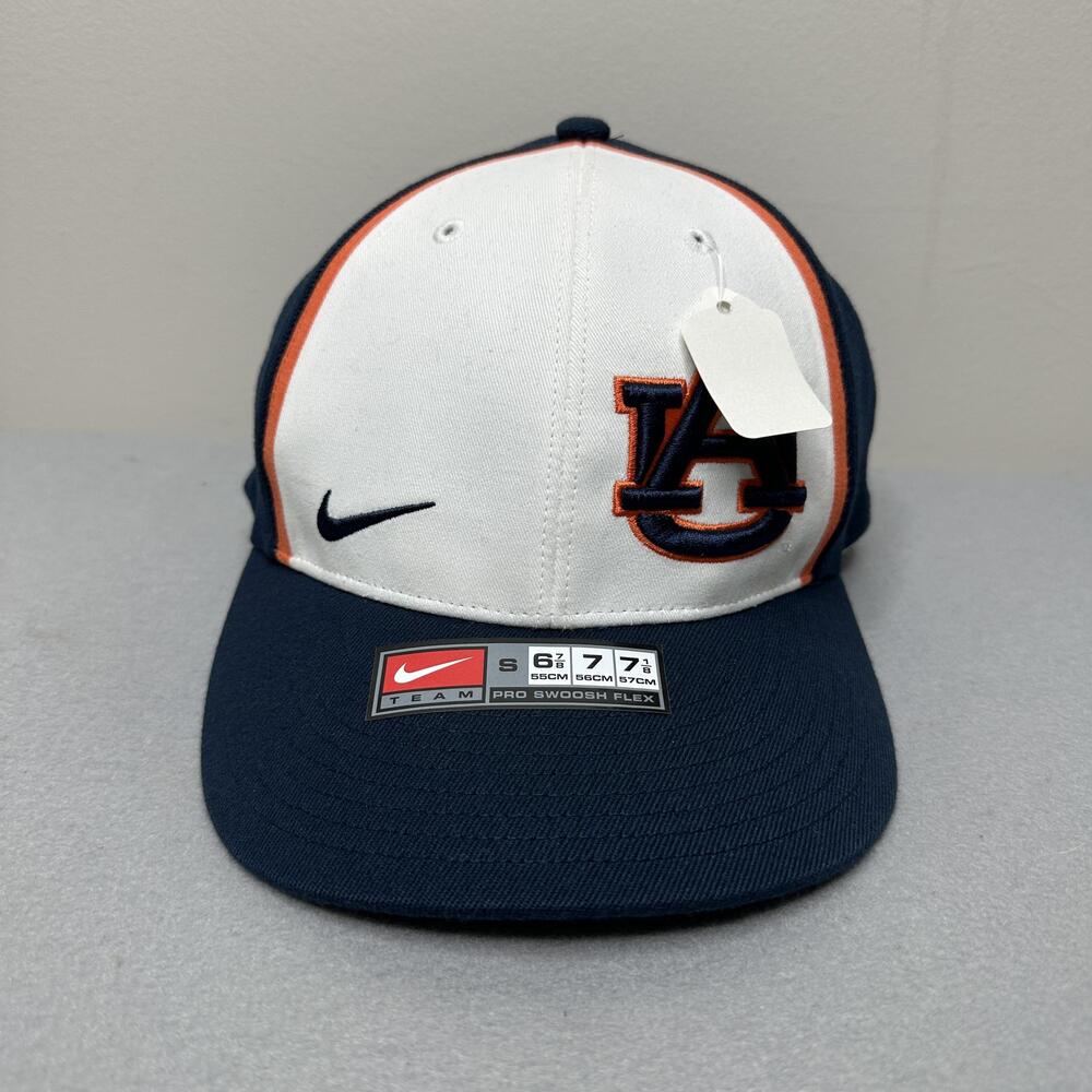 Auburn Tigers Hat Cap Fitted Men S Navy Blue NCAA Football Nike Swoosh Flex